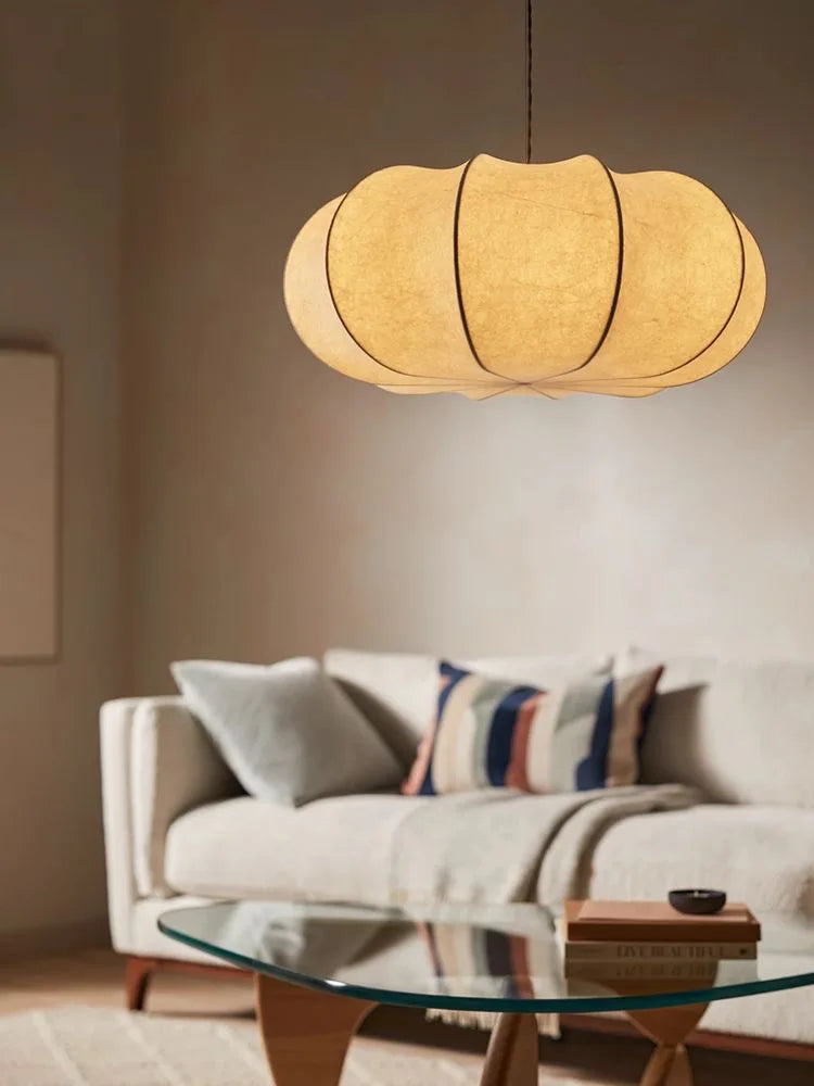 Japanese Style Wabi-sabi Style Silk Chandelier Retro Creative Bedroom Lamp French Designer Art Pendant Lights Room Decoration