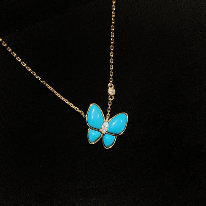 Trendy Real 925 Sterling Silver Necklace For Women 5a Zircon  Butterfly Design Chain Pendant Luxury Design Fine Jewelry