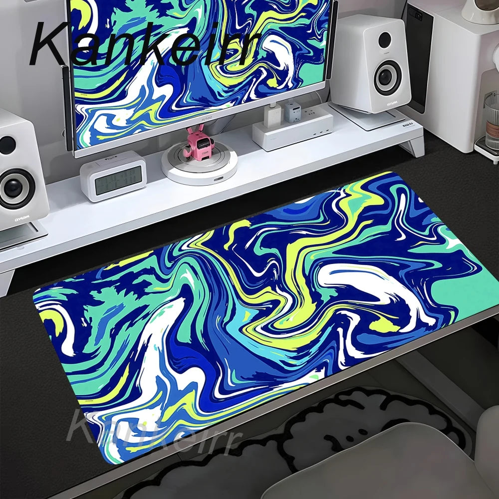 90x40cm Non-Slip Rubber Gamer Mouse Mat Gaming Mouse Pad Strata Liquid Desk Mat XXL Computer Keyboard Table Pad Large Mousepad
