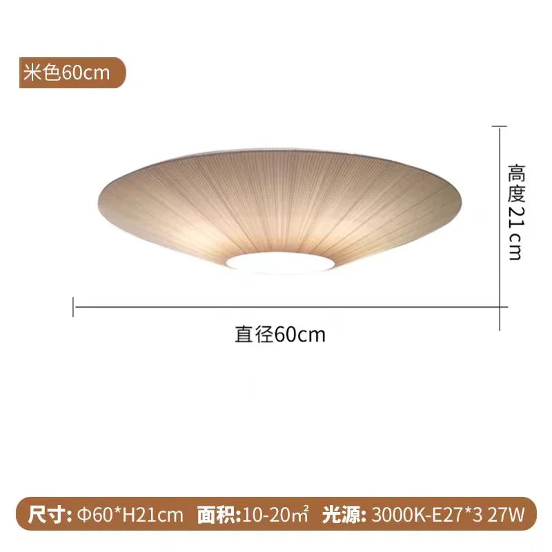 Wabi-sabi Minimalist LED Ceiling Chandeliers Lamps Flush Mount Fabric Pendant Lights Home Decoration Dinning Living Room Bedroom