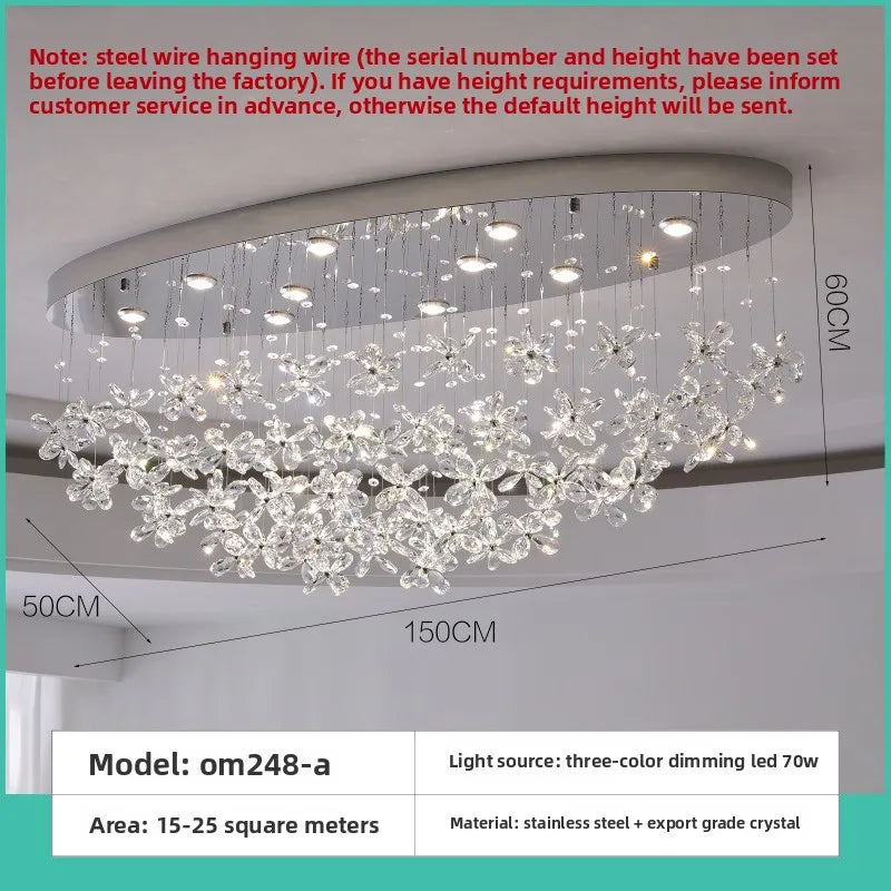 French Crystal Dining ChandelierFo Home Use Restaurant Lamp Luxurious And Modern Café Bar Counter Dining Table And Ceiling Light