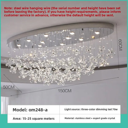 French Crystal Dining ChandelierFo Home Use Restaurant Lamp Luxurious And Modern Café Bar Counter Dining Table And Ceiling Light