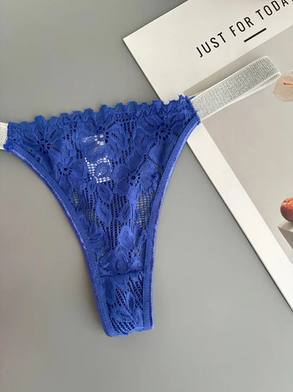 Custom Thong Letter Name G-String Sexy Lace Panties Women Flash Silver Belt Fashion Knickers Girlfriend Hot Wife Holiday Gift