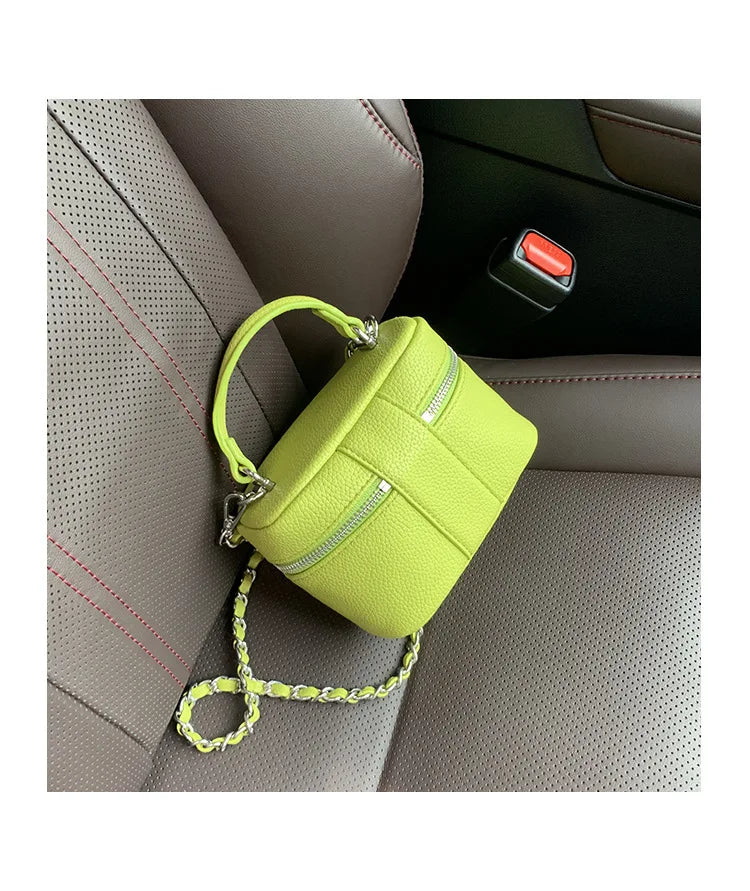 Women Square Handbags 2024 Summer Fashion Chains Crossbody Bags Texture PU Shoulder Bag Elegant Chic Mini Mobile Phone Bags