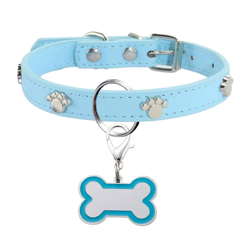 Engraved Dog Collar with Name & Phone Number Adjustable Custom Puppy Collar Pet ID Tag for Small Medium Large Dogs & Cats Collar