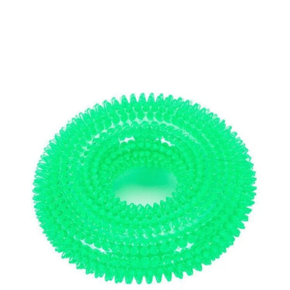 Spiky Ring Tire Dog Chew Toy Squeaky Sound Durable TPR Material Pet Teeth Grinding Cleaner Interactive Molar Toy for Dogs
