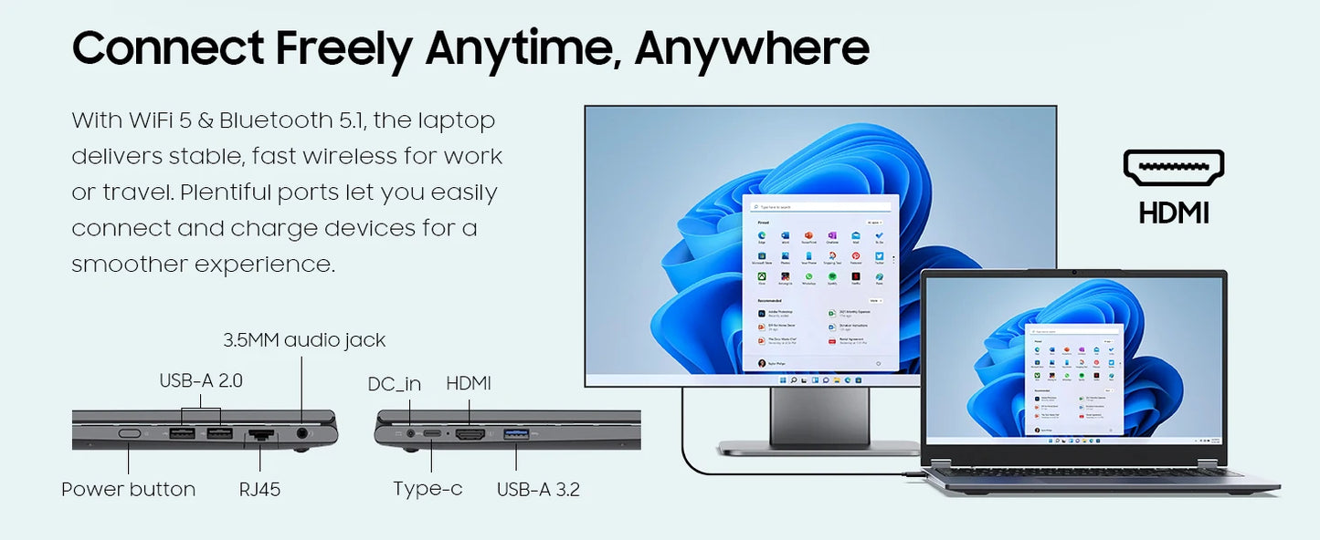 2 in 1 Laptop Computer,15.6" 8GB 256GB Touchscreen , AMD Ryzen R3 3200U, Radeon Vega 3, 1920x1080 FHD Display Blacklit Keyboard