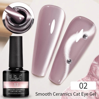 AWStorG 7.5ml Light Color Cat Eye Gel Nail Polish Pink Semi Permanent Glitter Magnetic Gel Soak Off UV LED Varnish Nail Art
