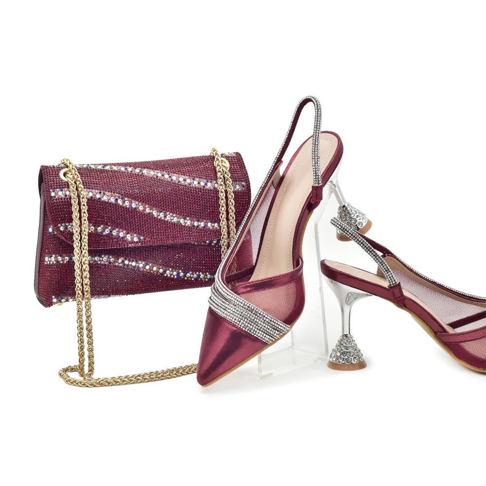 Fashion Party Italian Shoe Bag Set Ladies Shoe with Matching Bag Set 2024 Designer Shoes Women Luxury 2024 Nigerian Party Pumps