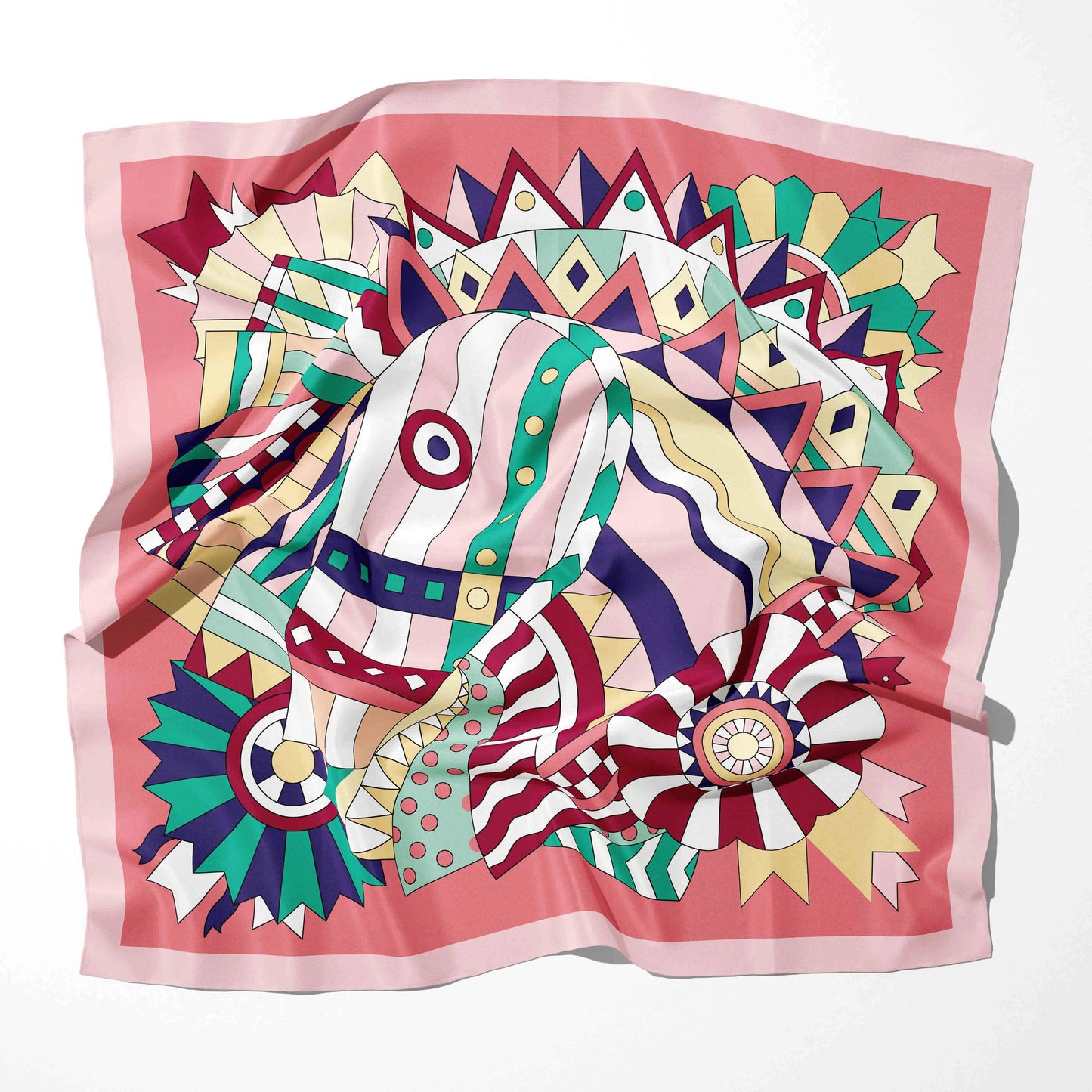 70cm*70cm Fashion 2025 Design Print Silk Square Scarf Women Floral Foulard Horse Hairband Neckerchief Hijab Headband Bandana