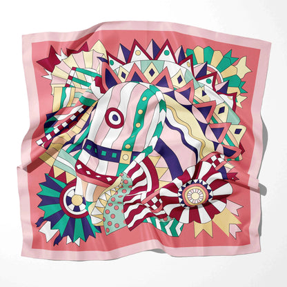 70cm*70cm Fashion 2025 Design Print Silk Square Scarf Women Floral Foulard Horse Hairband Neckerchief Hijab Headband Bandana