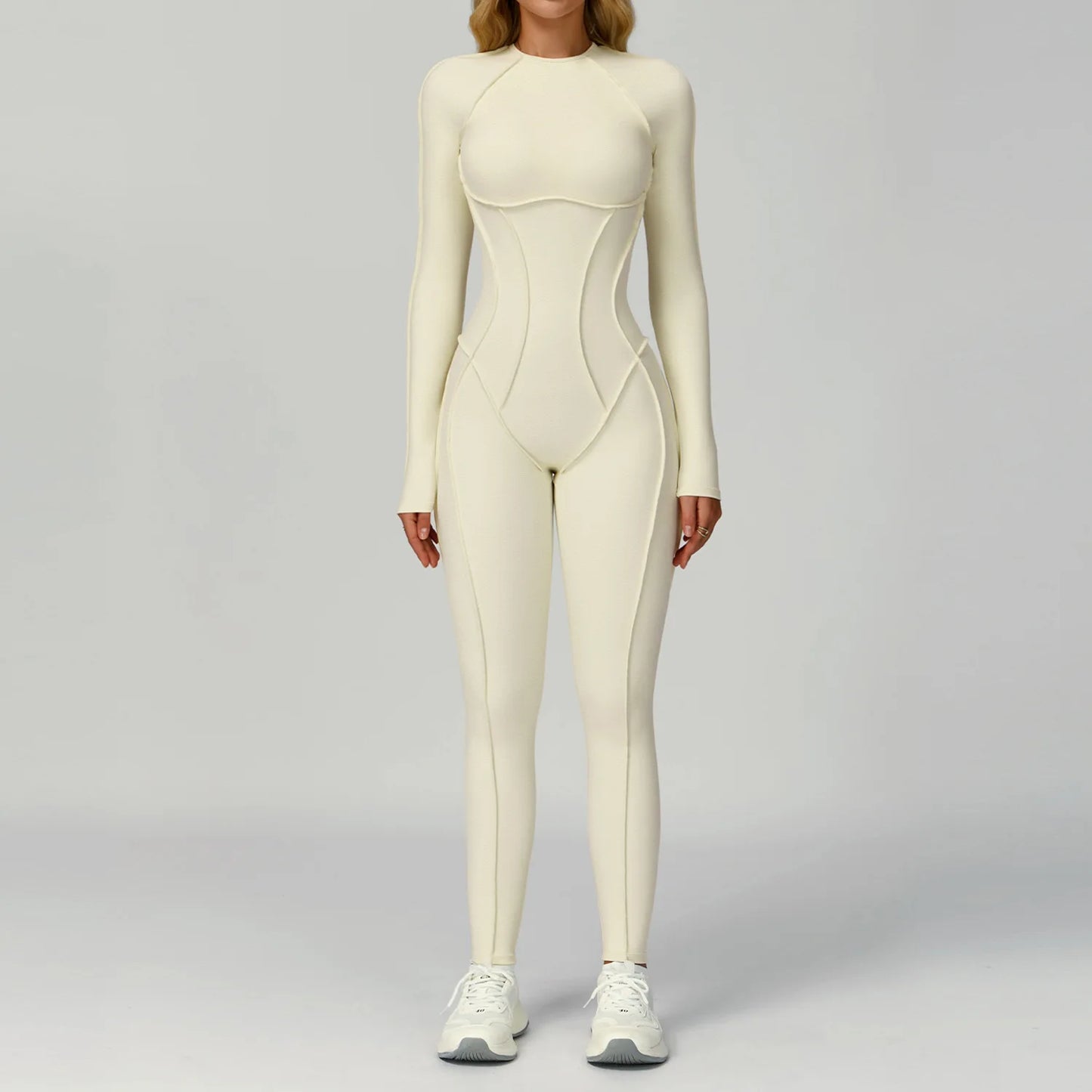 Sexy Hollow Back Long Sleeve Yoga Jumpsuit Women Quick Dry One-piece Yoga Suit Gym Training Leggings Playsuit Slim Fit Bodysuits