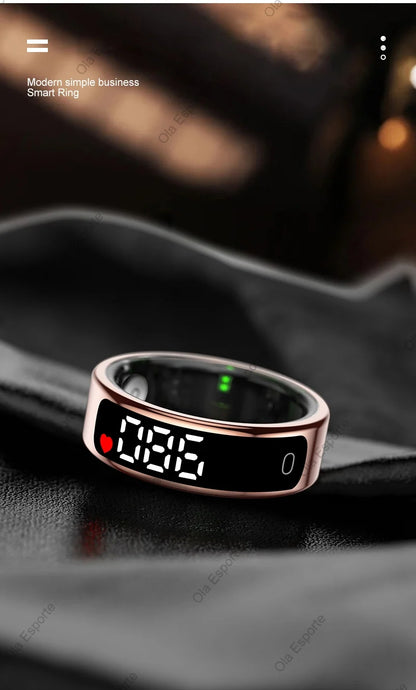 2026 New SR08 Smart Ring Men Women LED Display Screen Heart Rate Blood Oxygen Monitoring 5ATM Waterproof Multi Sports Modes Gift