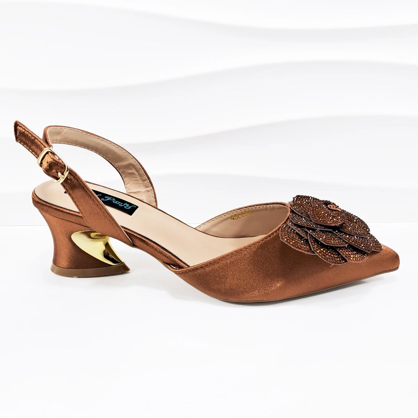 Italian Design Evening Shoes And Bag Paired With Handmade Petal Clutches Pointed Toe Mid-Heel Shoes For Women Party Shoes
