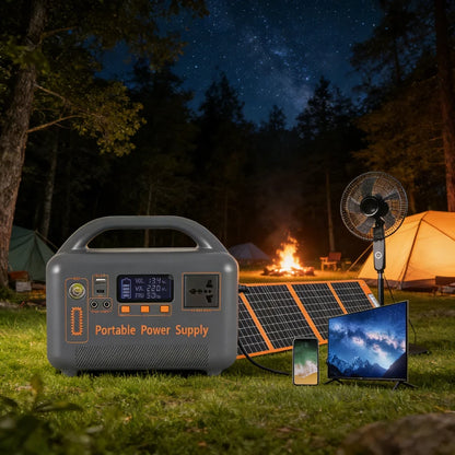 400W Portable Power Station Solar Generator 192Wh LiFePo4 Battery220V Energy Power Plant for Camping RV with Solar Panel Charger