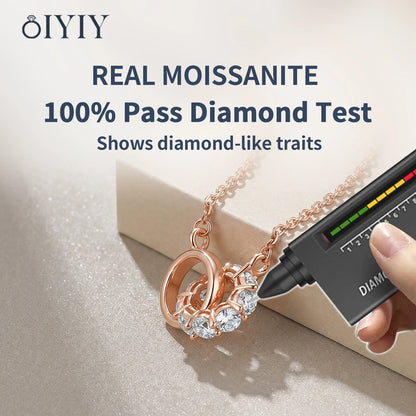 OIYIY Moissanite Necklace for Women 925 Sterling Silver D VVS1 GRA Certified Lab Grown Diamond Pendant Luxury Fine Jewelry Gift
