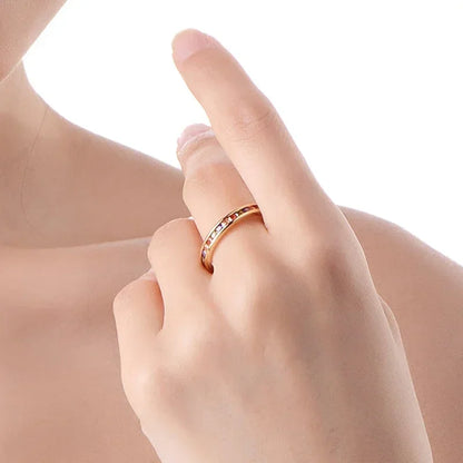 24K Gold Plated Colorful Crystal Gold Rings Turquoise Engagement Wedding Anniversary Ring Light Luxury Fashion Jewelry Gifts A40