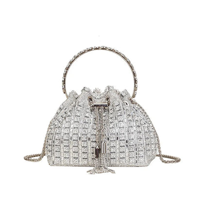 luxury Designer purses and handbags bags for women bucket clutch purse evening banquet bag Crystal rhinestone shoulder bag