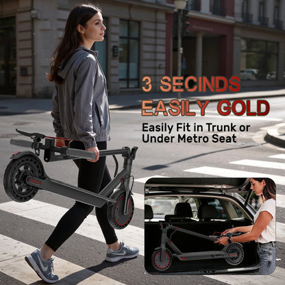 Electric Scooter -8.5'' Solid Tires, 19 MPH Max Speed, 350W Motor, 16 Miles Range,Adjustable Speed Foldable Commuter Scooter