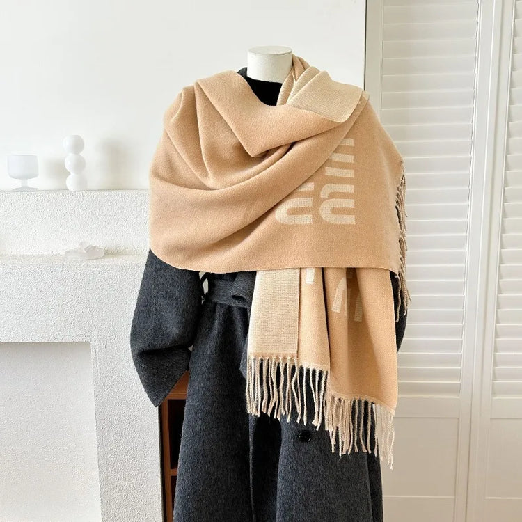 Women's  2025 Brand New Winter Thick Warm Cashmere Pashmina Wrap Scarf Fashion Travel Scarves With Tassel Daily Neck Wear