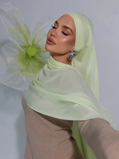 110colors Modal Hijab with Modal Undercap Set Basic Stretchy Pullover Headscarf Thin Breathable Sunscreen Head Wrap Hijabs Scarf