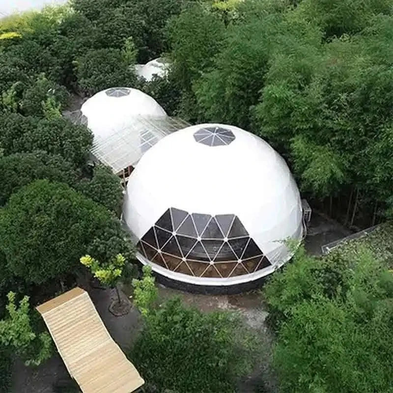 6M 7M Luxury Waterproof Geodesic Dome PVC Spherical Tent Hotel Resort for Glamping Outdoor Luxury Glamping Dome with Bathroom