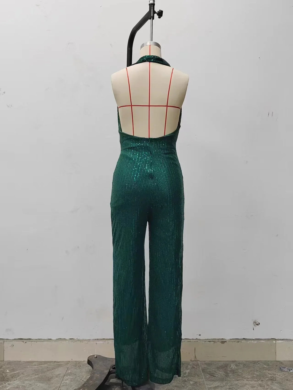 Sequins Sexy Jumpsuits Women Halter Fashion Summer Party Elegant Sleeveless Female New High Waist Street Straight Rompers
