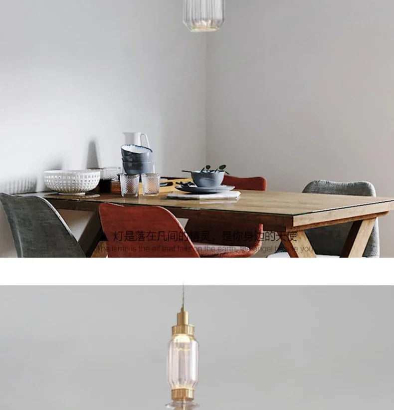 Modern Pagoda Home Design Glass Led Pendant Lights for Living Dining Table Room Apartment Bar Counter Simple Lusters Luminaires