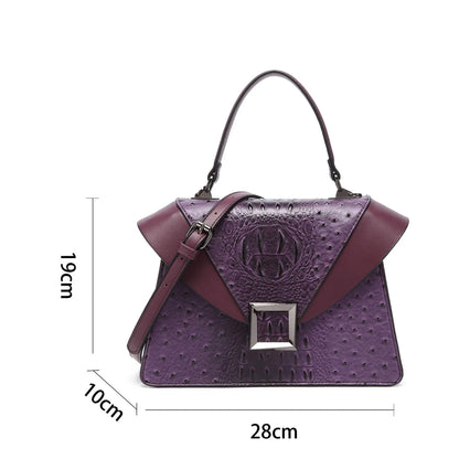 Luxury Designer Brand New Cowhide High Quality Crocodile Print Handbag Women's Fashion Single Shoulder Crossbody Bag Hot Sale