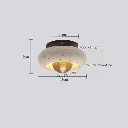 IWHD Japan Wabi Sabi LED Ceiling Lights Bedroom Bathroom Corridor Home Lighting Yellow travertine Ceiling Lamp Lampy Sufitowe
