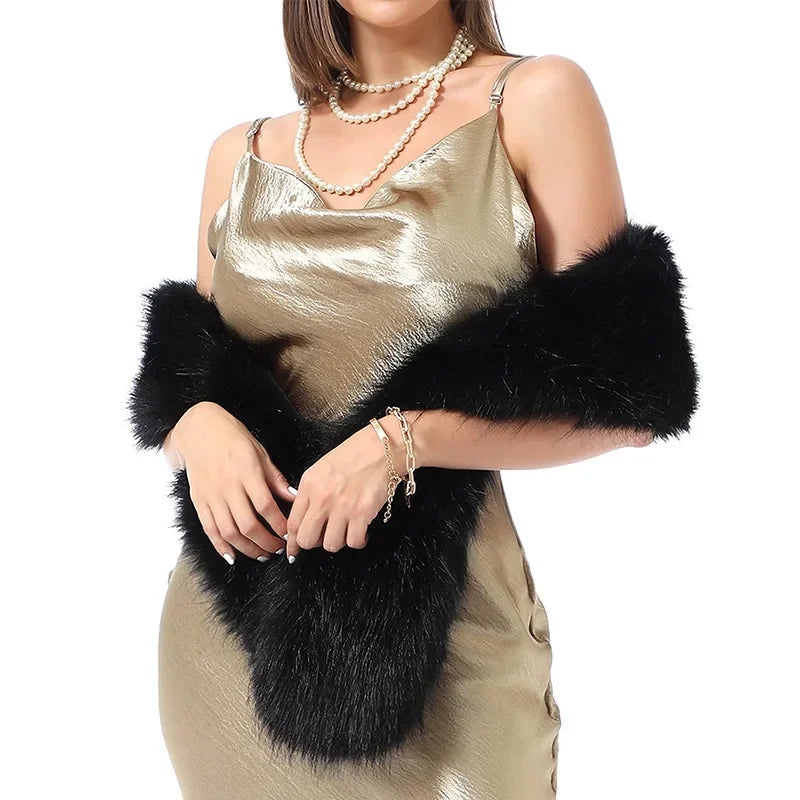 2025 New Winter Imitation Mink Fur Scarfs Women Warm Fluffy Faux Fur Wrap Korea Fashion VersatileLong Scarf Wholesale