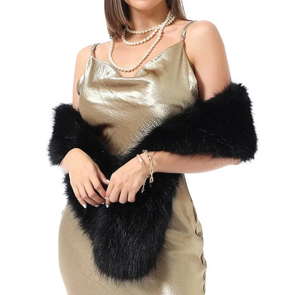 2025 New Winter Imitation Mink Fur Scarfs Women Warm Fluffy Faux Fur Wrap Korea Fashion VersatileLong Scarf Wholesale