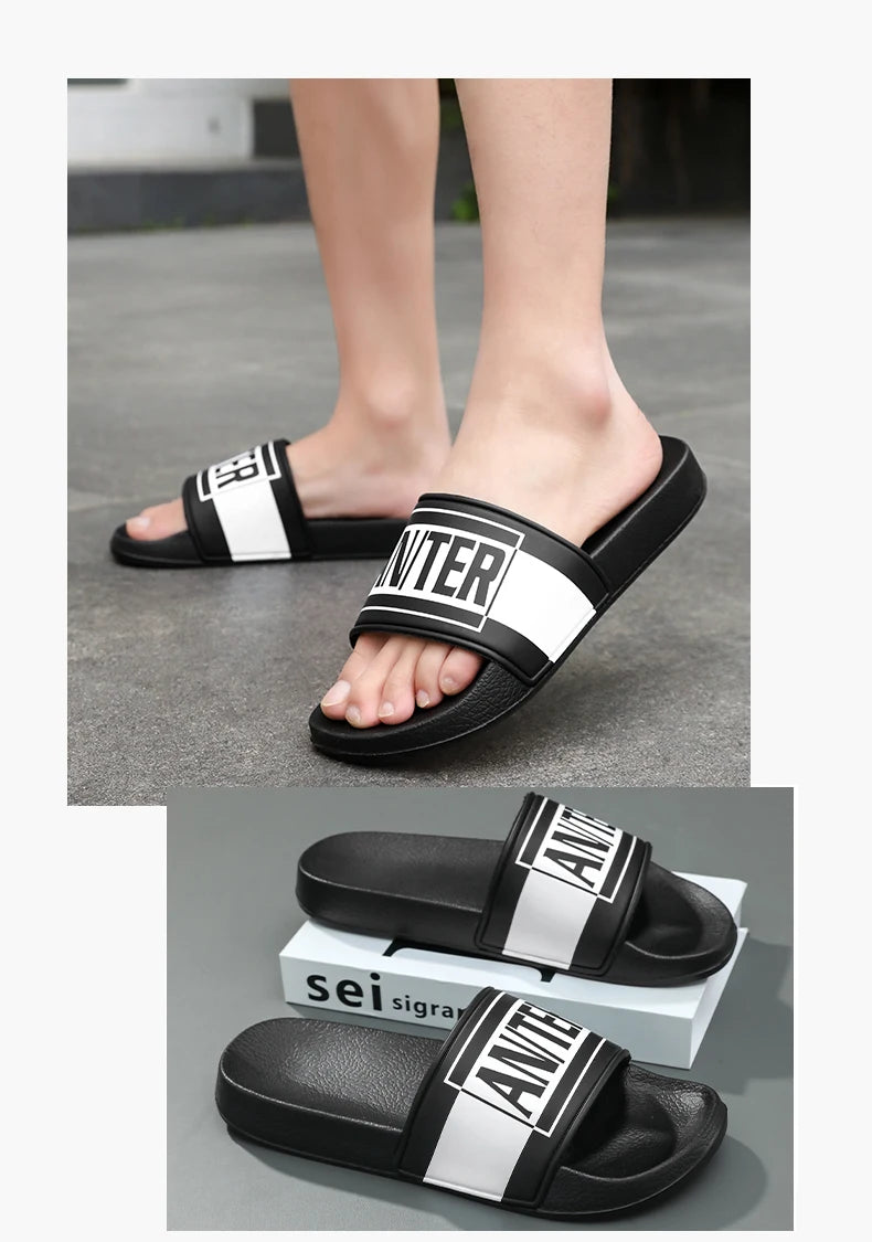 Fashion Designer Slippers Man Large Size 48 Comfortable Soft Men's Slides Non-slip Outdoor Beach Shoes For Men Casual Slippers