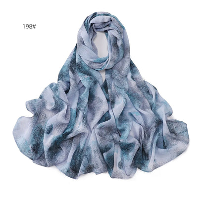 66 Colors Pearl Chiffon Printed Hijab Scarf New Fresh Small Floral Polka Dot Sunscreen Silk Scarf Shawl Turbans for Women Hijabs