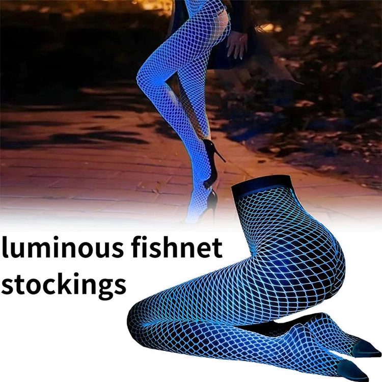Party Sexy Glowing Stockings Women's Body Long Stockings Night Glow Tights Erotic Clothing Lace Lingerie Women Socks Pantyhose