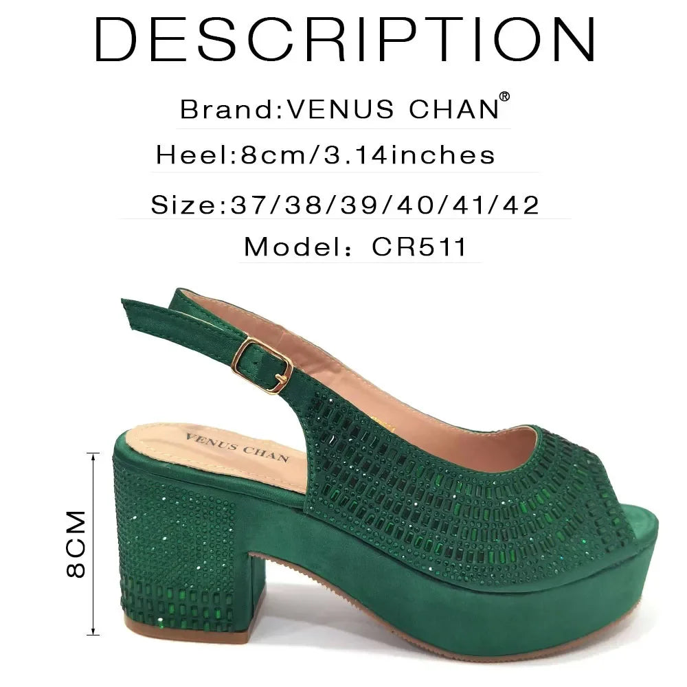High Heels 2024 Women's Purple Luxury Designer Split Square Toe Rhinestone Wedding Shoes and Wedding Set