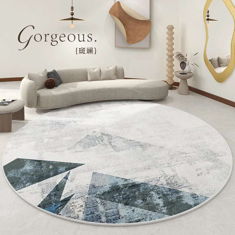 Splash ink living room decoration Round carpet large area lounge anti-slip mat luxury Nordic rugs for bedroom washable study rug