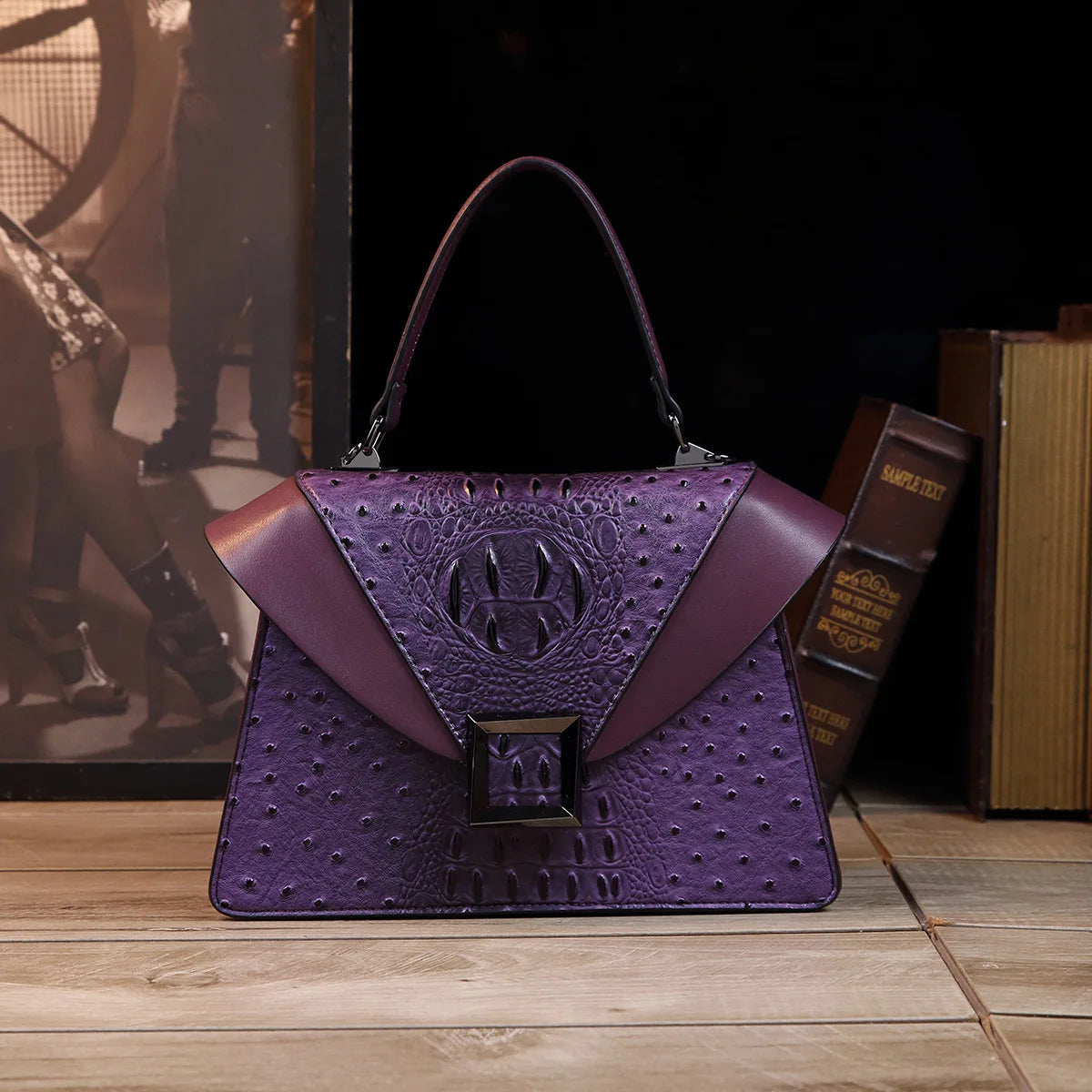 Luxury Designer Brand New Cowhide High Quality Crocodile Print Handbag Women's Fashion Single Shoulder Crossbody Bag Hot Sale