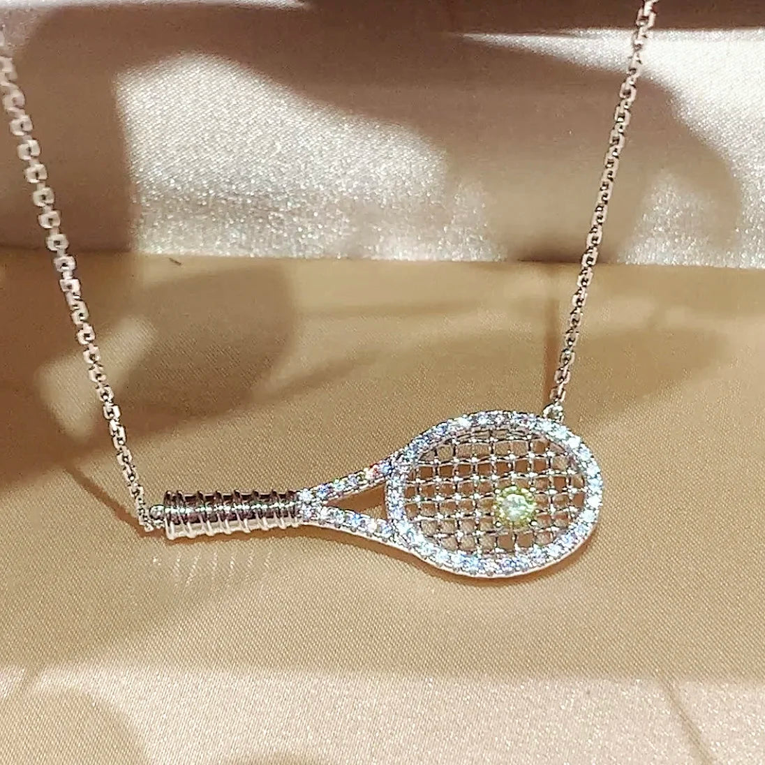 Trendy Real 925 Sterling Silver Necklace For Women Yellow 5a Zircon Tennis Shape Chain Pendant Luxury Design Fine Jewelry