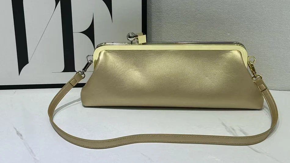 Women Long Armpits Clutch Bag With Removable Shoulder Strap Fashionable Party Bag Luxury Designer Clip Handbag Purses For Ladies