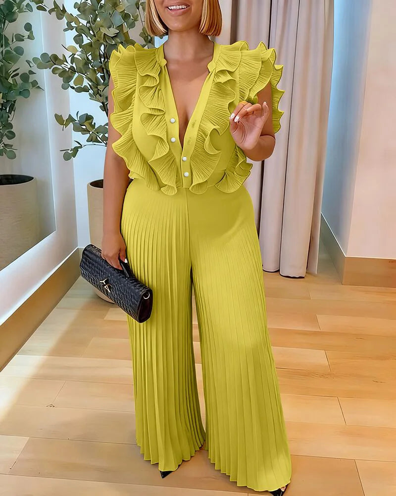 Solid Color Women Jumpsuits For Summer Autumn Sleeveless Loose Fashion Streetwear Overalls Wide Leg Pants Trousers 2026