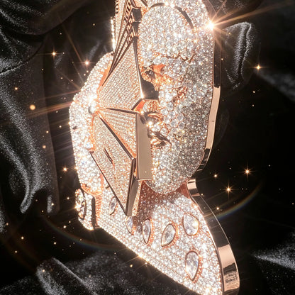 Ice Crystal Wealth Letter Stereoscopic Portrait Hip Hop Personalized Pendant Can Be Paired with Cuban Chain Male and Female Rap Singer Party Accessories Unique Jewelry Anniversary Gifts