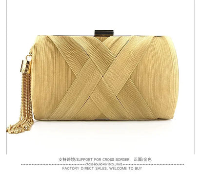 2024 New Fashion Women Evening Bags Tassel Ladies Clutch Purse Shoulder Chain Wedding Party Handbags Bags