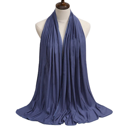 Womens Muslim Ramadan Fashion Modal Cotton Jersey Hijab Womens High Quality Solid Color Soft Hijab Long African Scarf