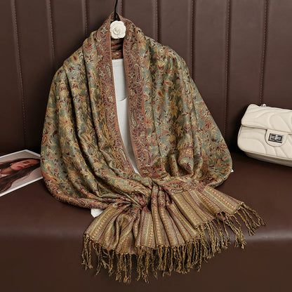 2024 Luxury Brand Cashmere Women Scarf Printed Winter Warm Shawl and Wraps Pashmina Bandana Long Jacquard Paisley Female Foulard
