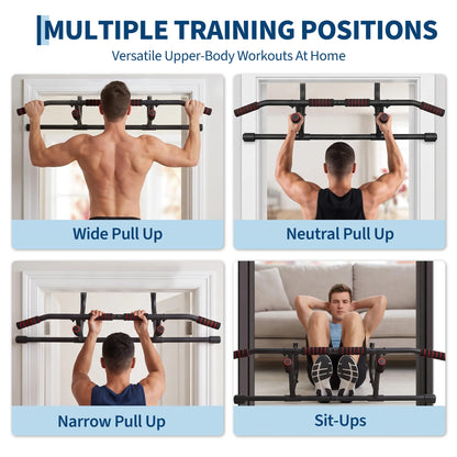 Adjustable Pull-Up Bar for Doorways – Heavy-Duty No-Screw Chin Up Bar for Home Gym Strength Training, Fits Most Door Frames
