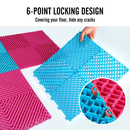 40PCS Pvc Garage Floor Tiles High Quality Pvc Car Garage Flooring Mat PP Plastic Interlocking Car Wash Room Tiles
