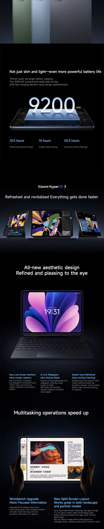 Xiaomi Pad 8 Pro 2025 11.2-inch 3.2K display Snapdragon 8 Ultra Edition  Xiaomi HyperOS 3 144Hz  9200mAh battery Tablet