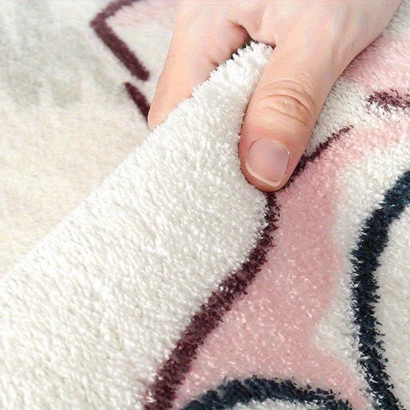 Sweet Pink Living Room Carpet Large Butterfly Print Fluffy Bedroom Rugs Soft Fashionable Ins Style Coffee Table Mats Alfombra 러그