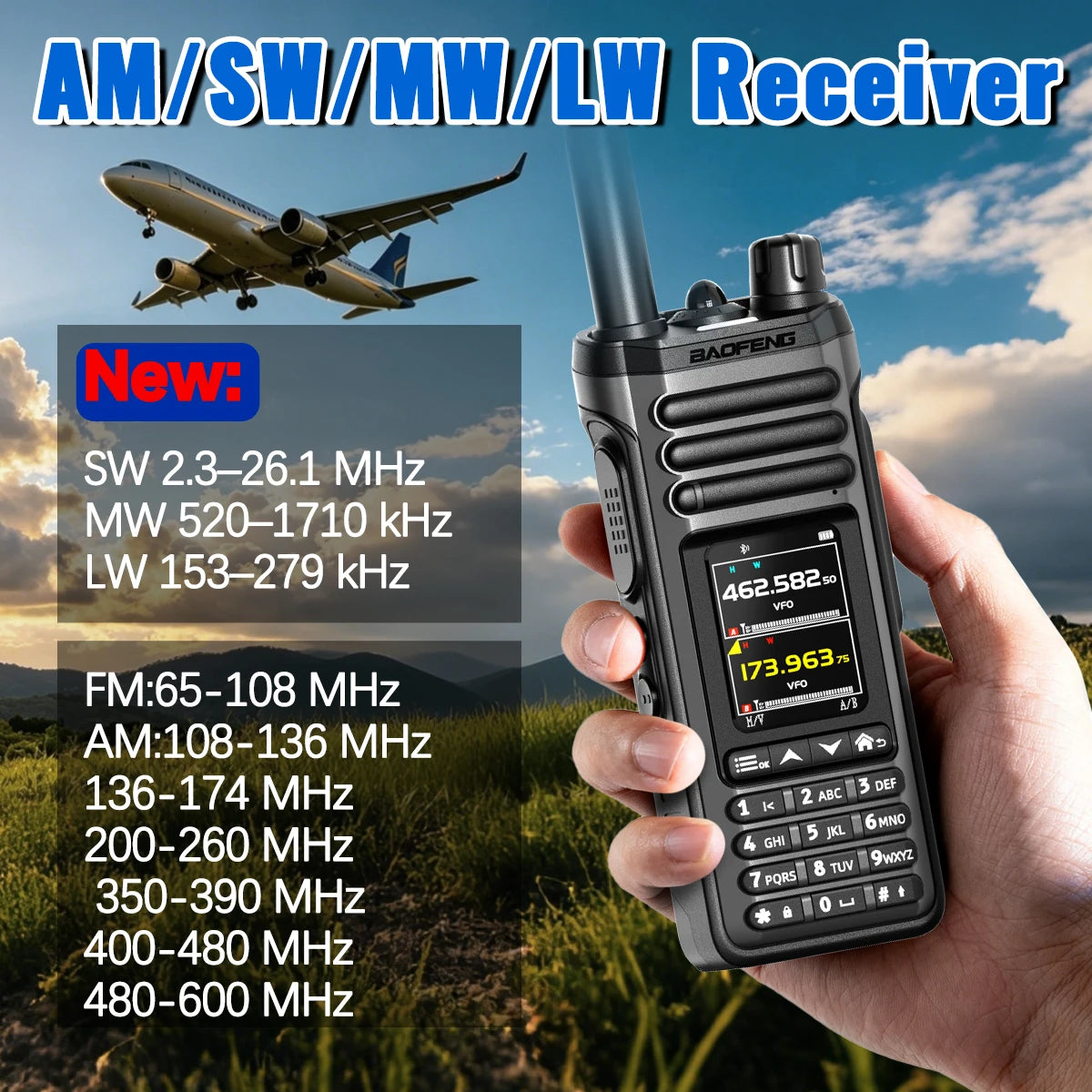 BAOFENG UV-36 PRO 10W Tri-Power Walkie Talkie Dual Mode Two Way Radio Bluetooth Programming FM Receiver Handheld Transceiver